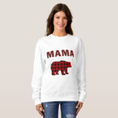 赤と黒のバッファローのプレイドベアスウェットシャツ スウェットシャツ (正面フル)