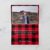 赤と黒のバッファローのプレイド家族の写真 シーズンカード (内部)