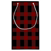 赤と黒のバッファローのプレイド スモールペーパーバッグ (裏面)