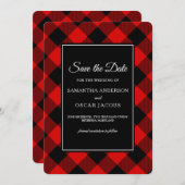 赤と黒のバッファローのプレイド セーブザデート (正面/裏面)