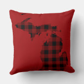 赤と黒のバッファローのプレイド |ミシガン クッション (裏面)