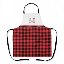 赤と黒のバッファローのプレイド |モノグラム