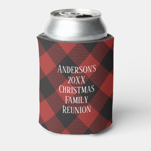 赤と黒のバッファローのプレイド 缶クーラー (缶裏面)