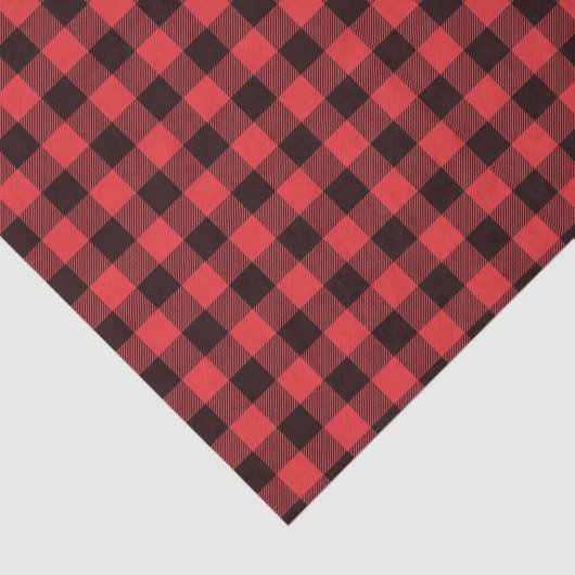赤と黒のバッファローのプレイド 薄葉紙 (詳細)