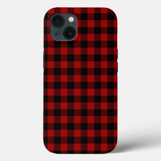 赤と黒のバッファローのプレイド Case-Mate iPhoneケース (裏面)