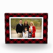 赤と黒のバッファローの格子枠 フォトブロック (正面)