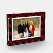 赤と黒のバッファローの格子枠 フォトブロック (左)