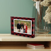 赤と黒のバッファローの格子枠 フォトブロック