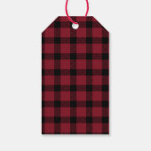 赤と黒のバッファローの格子模様のクリスマスフォト ギフトタグ (裏面)