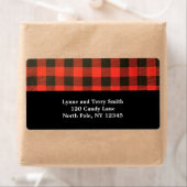 赤と黒のバッファローの格子縞ラベル ラベル (インサイチュ)