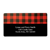 赤と黒のバッファローの格子縞ラベル ラベル (正面)