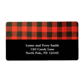 赤と黒のバッファローの格子縞ラベル ラベル