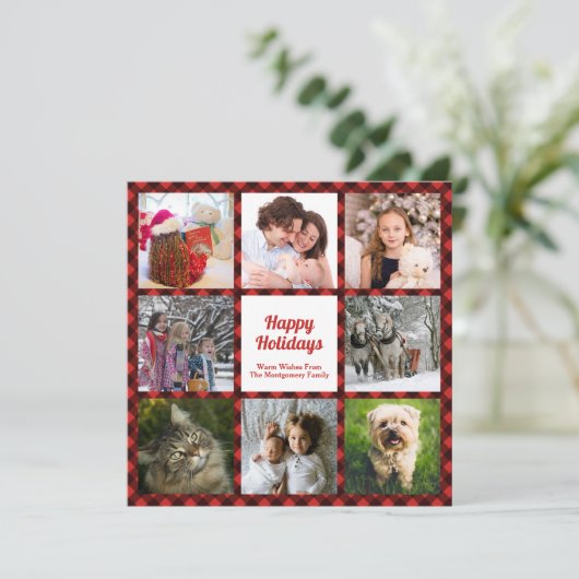 赤と黒のバッファローの8枚の写真をカスタムチェック シーズンカード (スタンド正面)