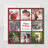 赤と黒のバッファローの8枚の写真をカスタムチェック シーズンカード (正面)