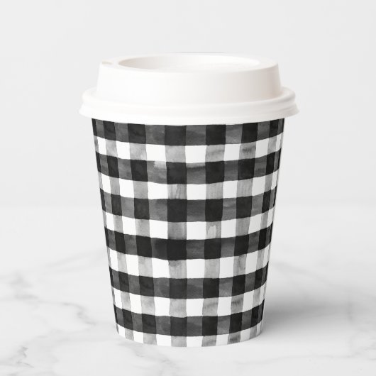 赤と黒のバッファローチェックそり及びパッケージ 紙コップ (裏面)