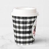 赤と黒のバッファローチェックそり及びパッケージ 紙コップ (右)