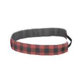 赤と黒のバッファローチェックのプレイド アスレチックヘッドバンド (右)