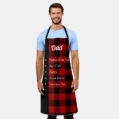 赤と黒のバッファローチェックエプロンパパ エプロン (着用した状態)