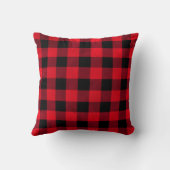 赤と黒のバッファローチェックモノグラム クッション (裏面)
