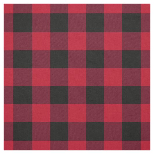 赤と黒のバッファローチェック ファブリック (見本)