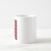 赤と黒のバッファロープレイドはっきりしたレターNモノグラム コーヒーマグカップ (中央)