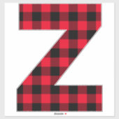 赤と黒のバッファロープレイドはっきりしたレターZモノグラム シール (シート)