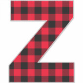 赤と黒のバッファロープレイドはっきりしたレターZモノグラム シール (正面)
