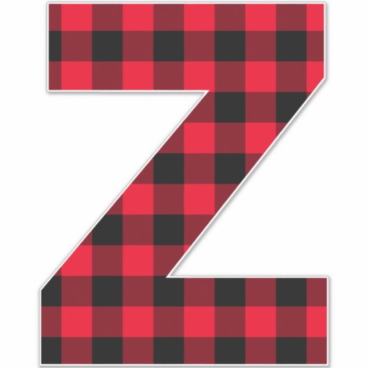 赤と黒のバッファロープレイドはっきりしたレターZモノグラム シール (正面)