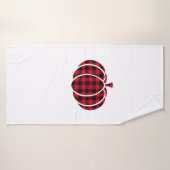 赤と黒のバッファロープレイドカボチャ感謝祭C バスタオル (バスタオル)