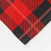 赤と黒のバッファロープレイドパターン フリースブランケット (角)