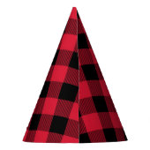 赤と黒のバッファロープレイドパーティー帽子 パーティーハット (裏面)