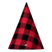 赤と黒のバッファロープレイドパーティー帽子 パーティーハット (左)