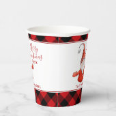 赤と黒のバッファロープレイドファミリークリスマス 紙コップ (右)