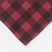 赤と黒のバッファロープレイドフリースブランケット フリースブランケット (角)