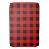 赤と黒のバッファロープレイドホリデイギンガム バスマット (正面縦)