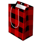赤と黒のバッファロープレイドホリデイギンガム ミディアムペーパーバッグ (裏面アングル)