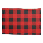 赤と黒のバッファロープレイドホリデイギンガム 枕カバー (裏面-左)