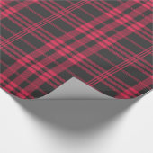 赤と黒のバッファロープレイドホリデークリスマス ラッピングペーパー (角)