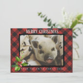 赤と黒のバッファロープレイドホリデーズフォトカード シーズンカード (スタンド正面)