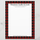 赤と黒のバッファロープレイド素朴ビジネス紙 (正面)