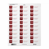 赤と黒のバッファロープレイド |休日の差出人住所 ラベル (フルシート)