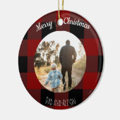 赤と黒のバッファローPlaid One写真 セラミックオーナメント (左)