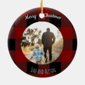 赤と黒のバッファローPlaid One写真 セラミックオーナメント (裏面)