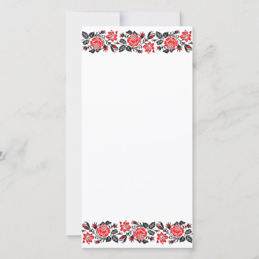 赤と黒のバラのクロスステッチパターン (正面)