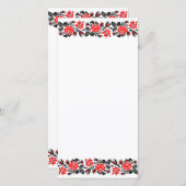 赤と黒のバラのクロスステッチパターン (正面/裏面)