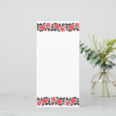 赤と黒のバラのクロスステッチパターン (スタンド正面)