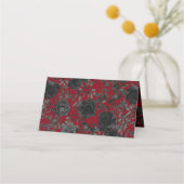 赤と黒のバラゴシック結婚座席表 プレイスカード (裏面)