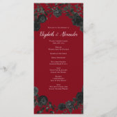 赤と黒のバラゴシック結婚式 プログラム (正面)