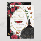 赤と黒のバラフローラ セーブザデート (正面/裏面)