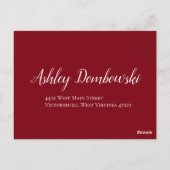 赤と黒のバラ結婚ゴシックの返信カード ポストカード (裏面)